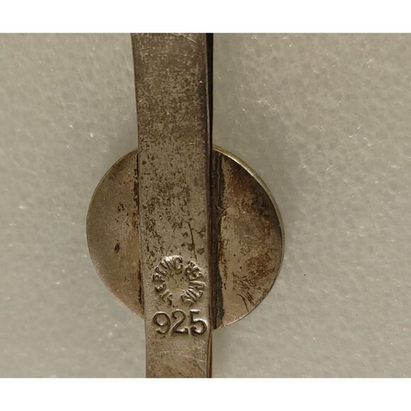 Kokopelli Abalone Inlay Tie or Money Clip Vintage Sterling Silver Stamped - Picture 10 of 15